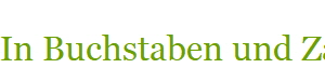 In Buchstaben und Zahlen